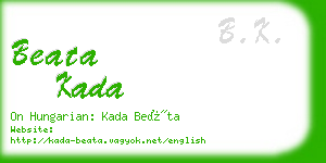 beata kada business card